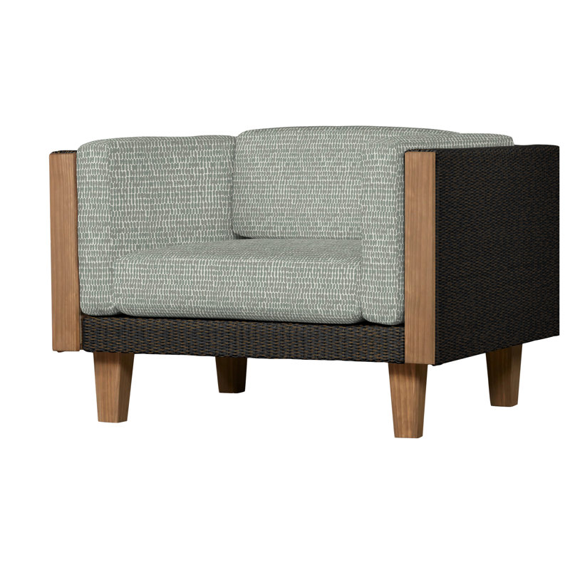 Catalina Outdoor Teak Lounge Chair, Mink, Rollo Linen