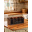 Grand organisateur d'ustensiles de cuisine avec 4 compartiments, porte-spatule de comptoir rustique, rangement en bois massif et en métal pour les ustensiles de cuisine