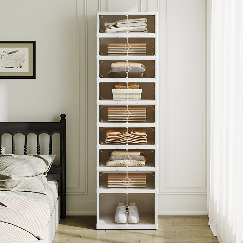 18 Pair Stackable Shoe Storage Cabinet
