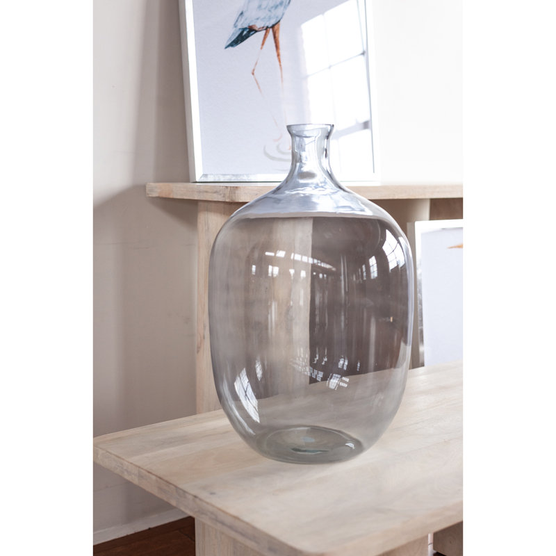 Vase de table en verre 15 po Willin, Gris