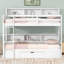 Lit superposé simple blanc avec tablettes intégrées et tiroir de rangement, bois de pin pour une étagère blanche, taille, lit, tablettes, bois, confortable