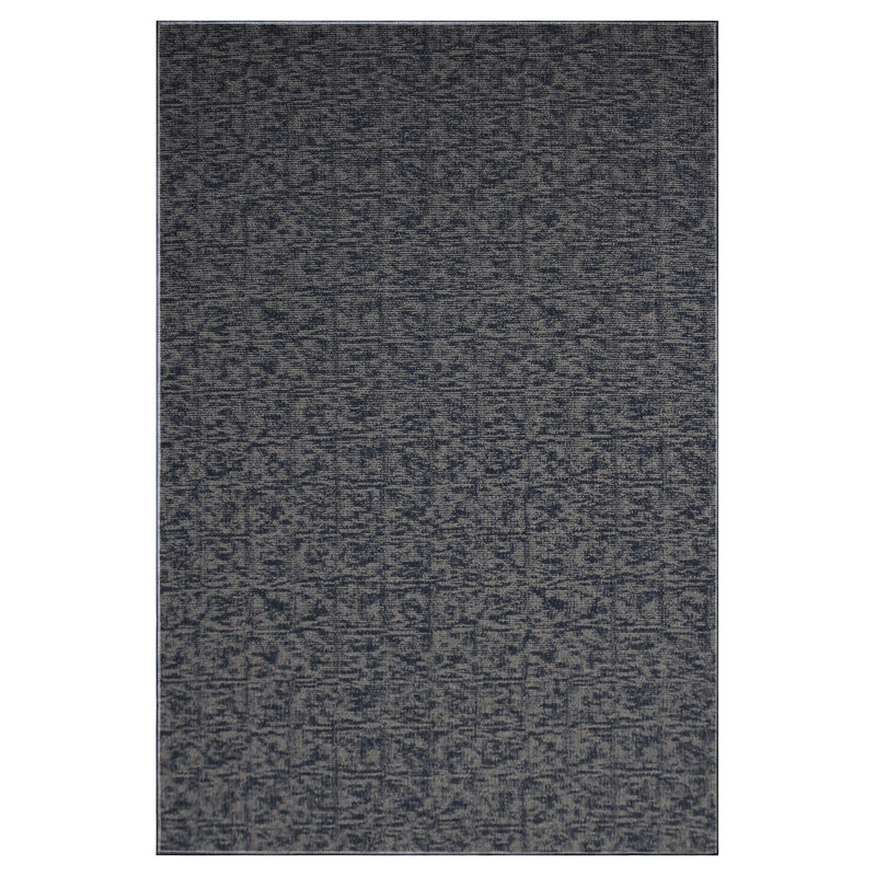 Tapis décoratif Furnish My Place - imprimé géométrique délavé bleu marine, Rectangle 12 pi x 20 pi