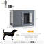 Chenil d'intérieur pour chien, cage en métal pour animal avec portes doubles, gris pour petits et moyens chiens, meubles de table de bout et d'appoint