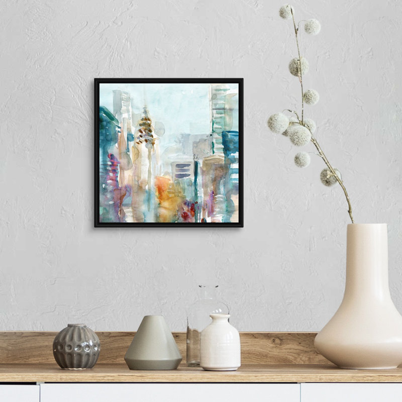 Spectrum NYC - Peinture sur toile, Cadre flottant noir, H 13,7 po x l 13,7 po x P 1,75 po