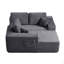 Canapé modulaire 104 po avec méridienne en forme de L et poches latérales, conception modulaire moderne, assise profonde, canapé rembourré pour le salon / chambre à coucher, sans assemblage requis (tissu moelleux), gris, orienté vers la gauche-1134176907-1134176906