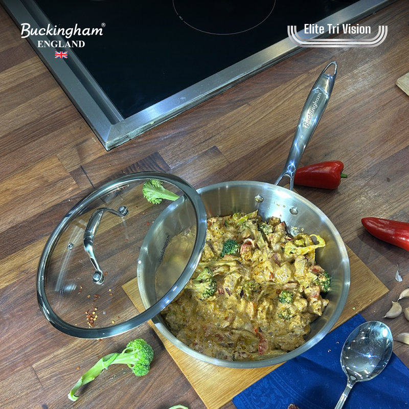 Buckingham Elite Tri-Ply 18/8 Stainless Steel Sauté Pan 24 Cm