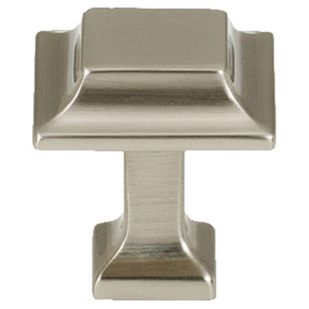 Millenium Square Knob, Satin Nickel, 1" H x 1" W x 1" D