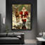 Père Noël rétro noir encadré avec art mural de style rétro-1818564901