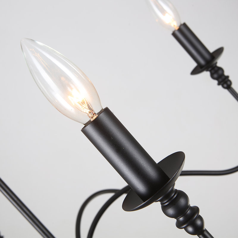 Baretta 6 - Light Dimmable Classic / Traditional Chandelier, Black