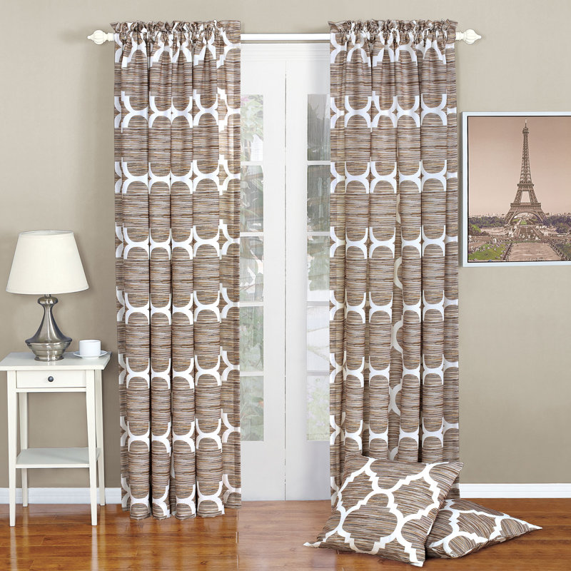 Semi Sheer Curtain Pair, Wind Chime, 177.8cm W x 213.4cm L