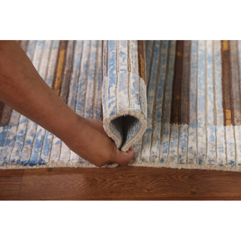 Handmade Modern Indian Abstract Rug 3x5