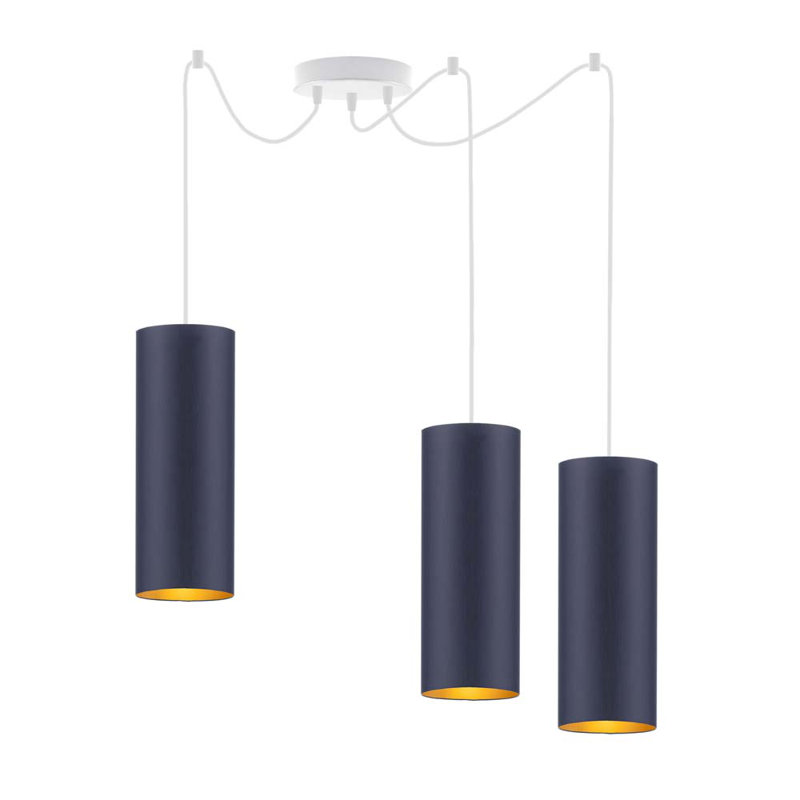 3 - Light Kitchen Island Pendant, Navy Blue, White