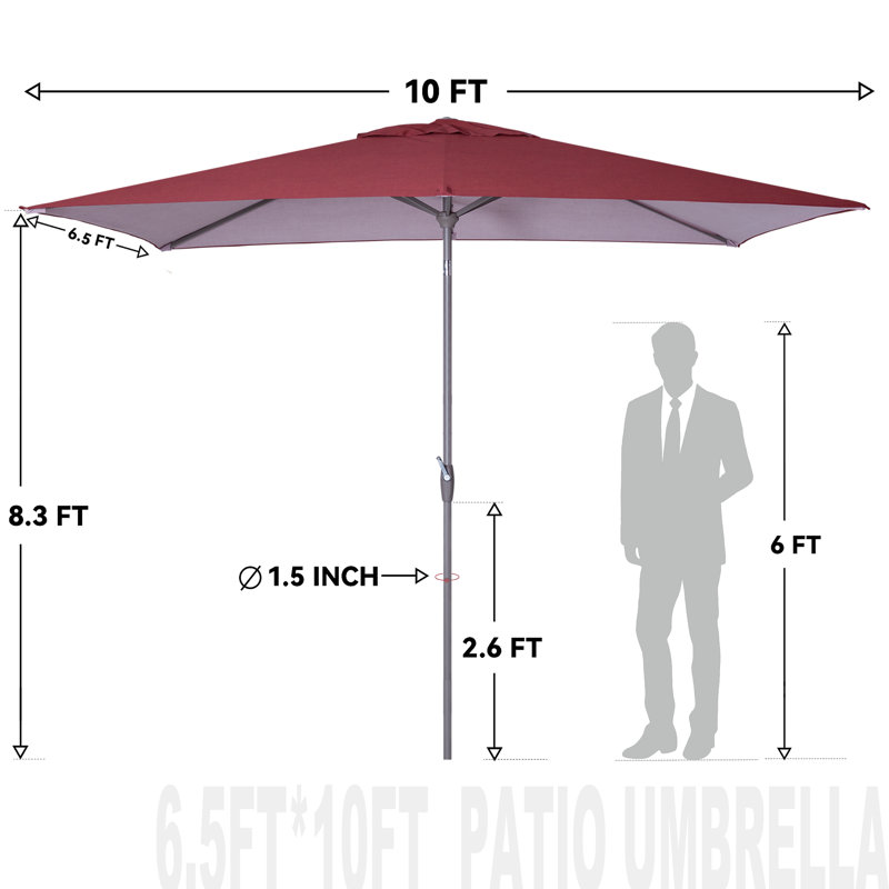 Shinetta 6,5 x 10 pi Parasol carré, Rouge
