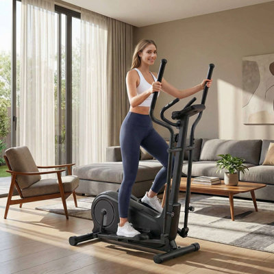 Elliptical Exercise Machine for Home Gym, Silent Elliptical Machine, 16 Resistance Levels, and Pulse Rate Grips
