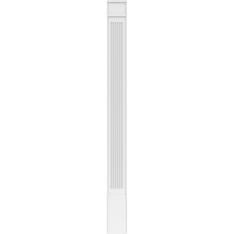 Pilastre cannelé en PVC (la paire), 82 po, 7 po, Base et chapiteau décoratifs