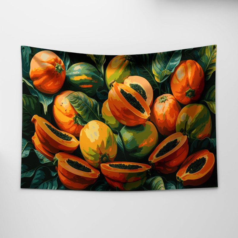 Tapisserie murale «Fruit Papaya», 51 po x 60 po