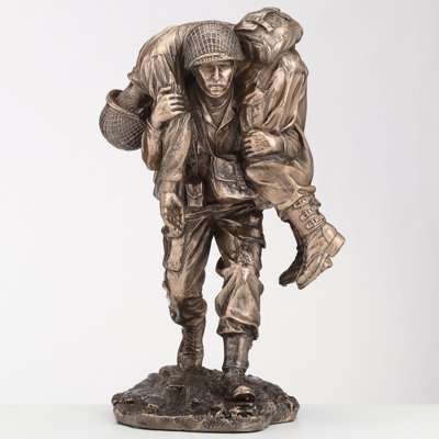 9.45 inches Height Cold Cast Bronze  No Soldier Left Behind Bronze Finish Figurine