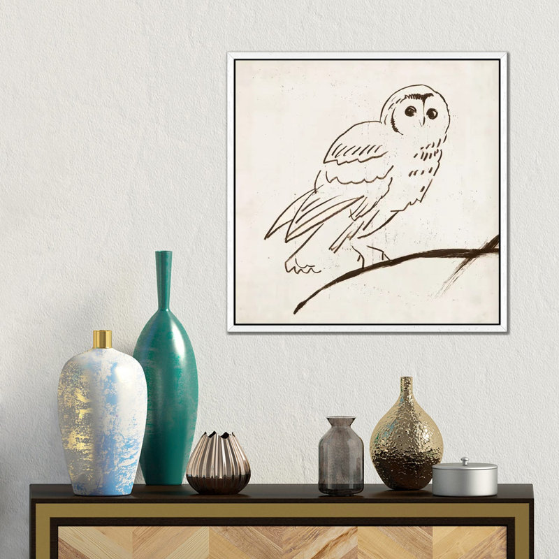 Owl II by Tom Reeves - Gallery-Wrapped Canvas Giclée on Canvas, 45.72 cm H x 45.72 cm W, White Framed