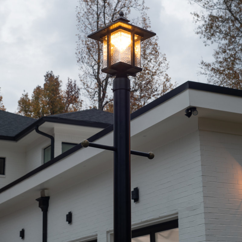 Credle Black 1 -Light 15.25" H Solar Powered Integrated LED Post and Pier Mount Light