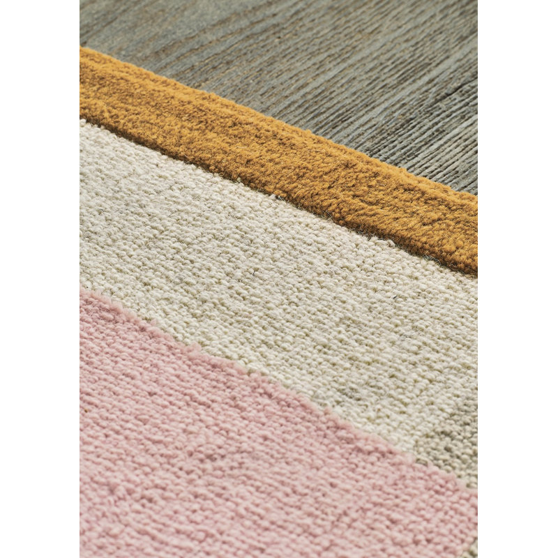 Artopia Hand Tufted Wool Abstract Area Rug in Navy/Brown/Red/Gray, Rectangle 6'7" x 9'10"