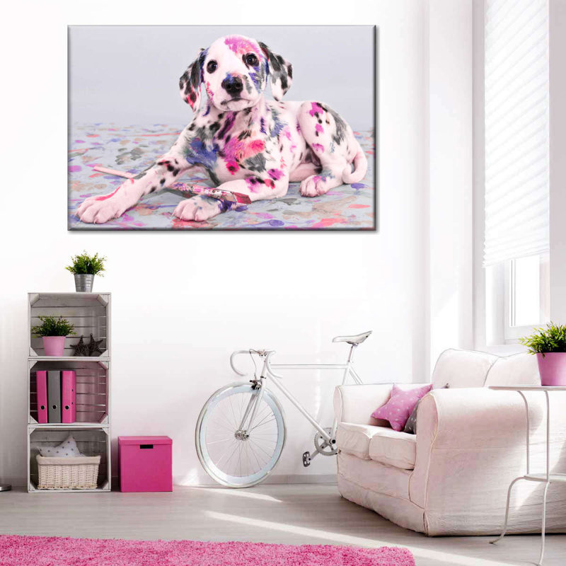 Impression sur toile Naughty Dalmatian, H 16 po x l 24 po x P 1,25 po