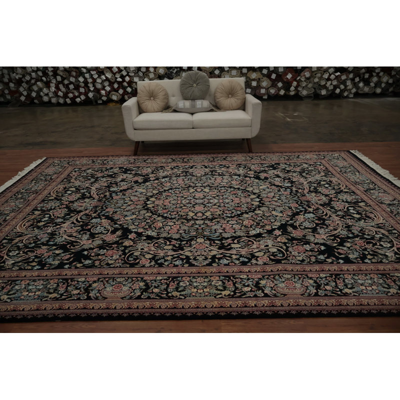 Tapis chinois Aubusson 9 x 12 à motif floral pour décoration intérieure élégante
