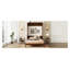 Grand lit escamotable en bois avec bureau et armoire de rangement intégrés, lit mural peu encombrant avec vérins à gaz - Finition noyer