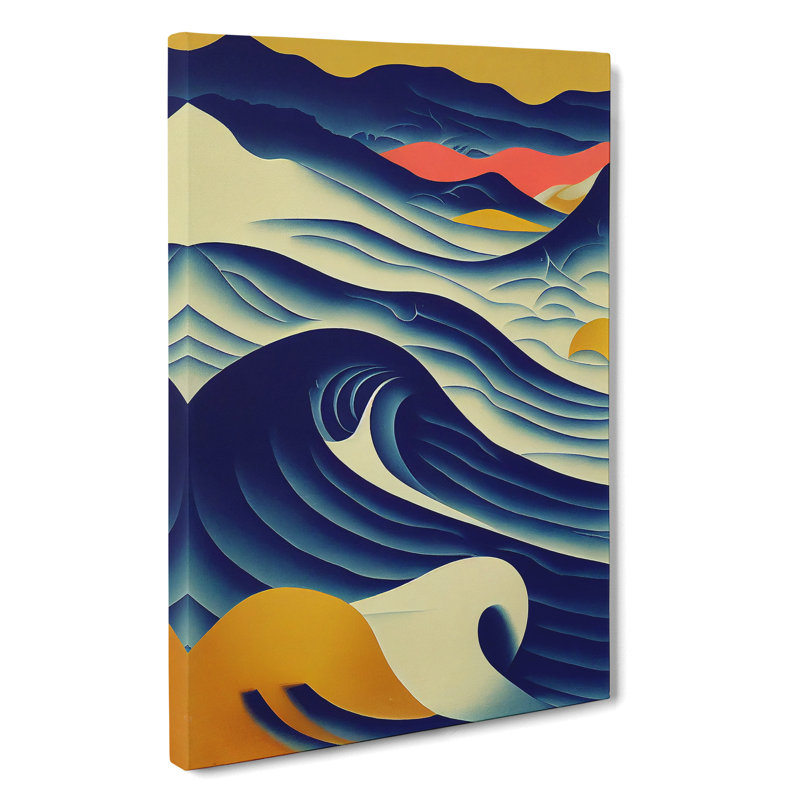Vintage Ocean Wave Art No.1 - Wrapped Canvas Print, 50cm H x 35cm W x 3cm D