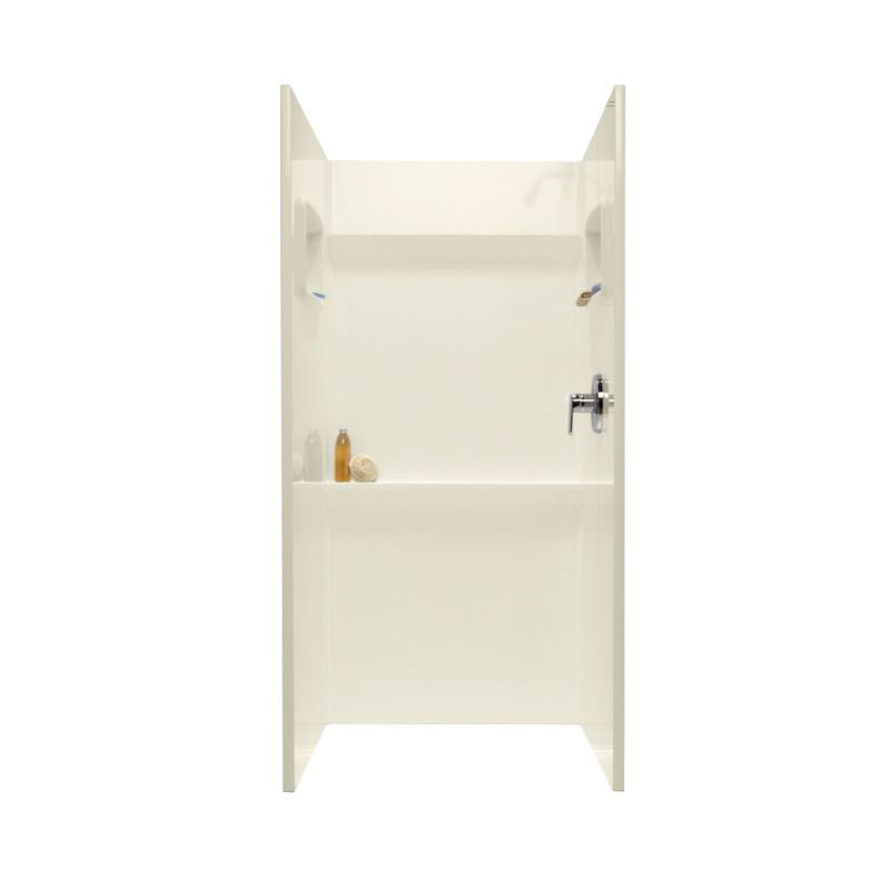 Veritek Three Panel Shower Wall, White, 72" H x 36" W x 36" D