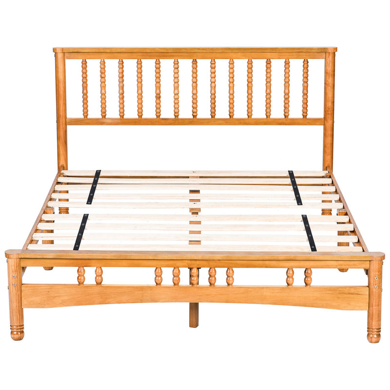 Lit plateforme grand format - Tête de lit et sommier en bois massif sans sommier requis Assemblage facile en chêne avec design élégant
