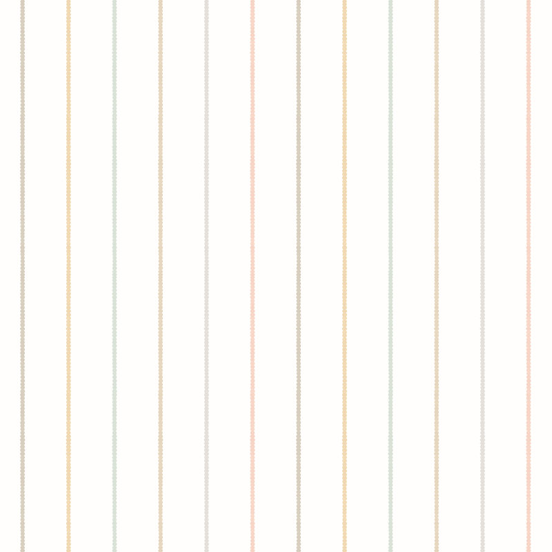 Scallop Stripe - Apple 10m Wallpaper, White Striped