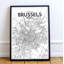 Brussels City Map - No Frame Print-2075865853-2075865799