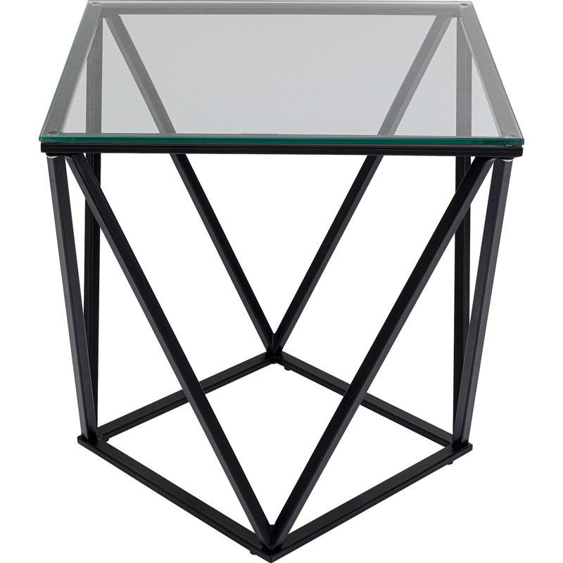 Cristallo Side Table, Black, 45 cm H x 80 cm L x 80 cm W