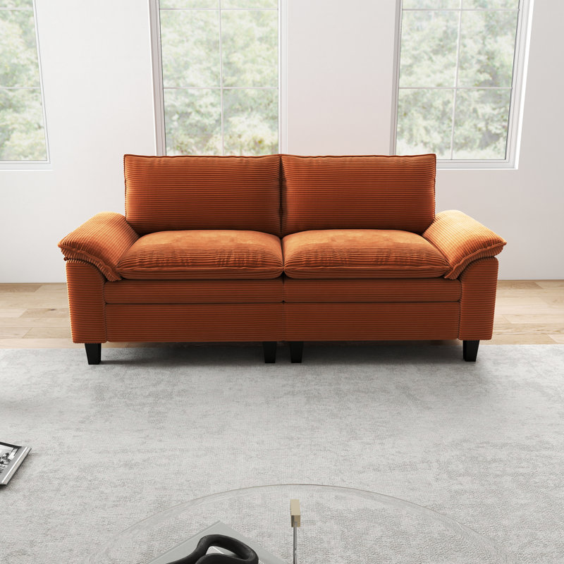 85” 2-Seater modern Living Room Corduroy Sofa, Orange