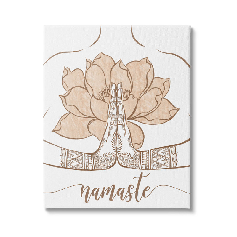 «Namaste Henna», art mural sur toile de lotus par Ziwei Li, H 20 po x l 16 po x P 1,5 po, Toile tendue