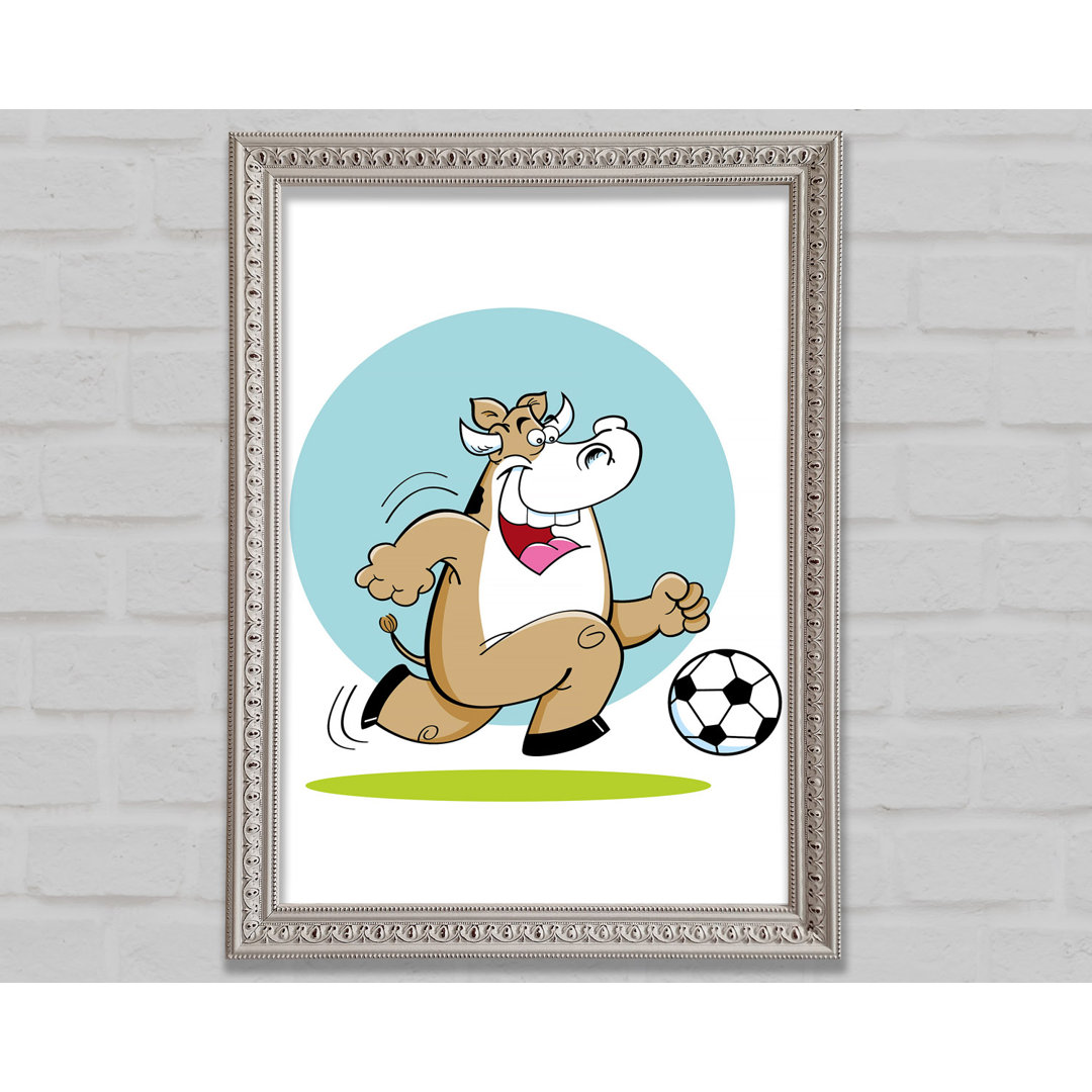 Football Bull Fun - Einzelner Bilderrahmen Kunstdrucke