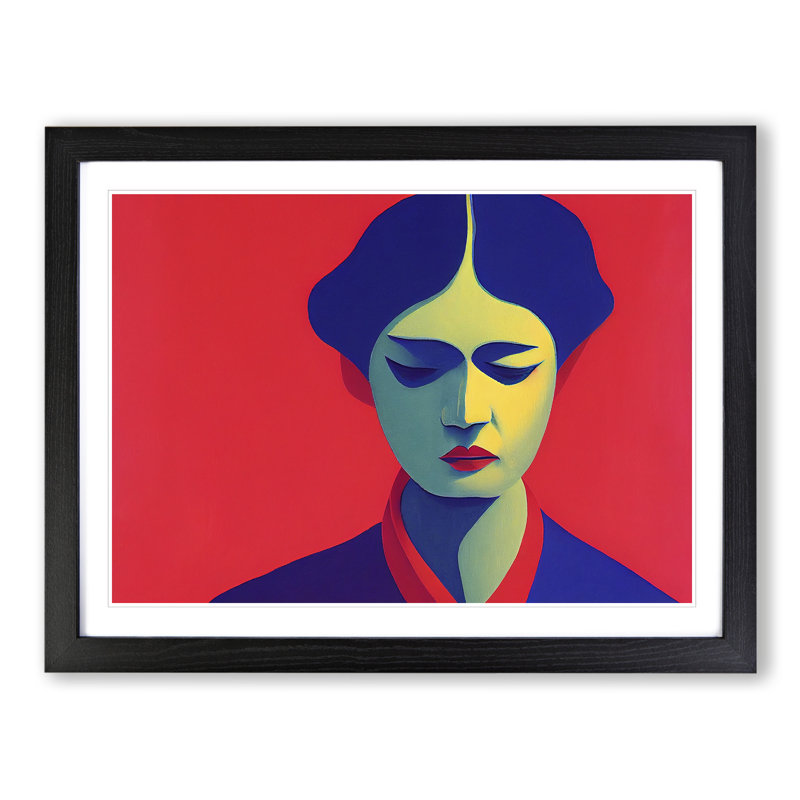XH1022-10291X Woman Modern Art Vol.1 Abstract - Single Picture Frame Print, Black Framed, 25cm H x 34cm W x 2cm D