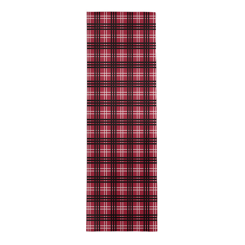 Tapis rouge à carreaux, Tapis de couloir 2 pi 6 po x 8 pi