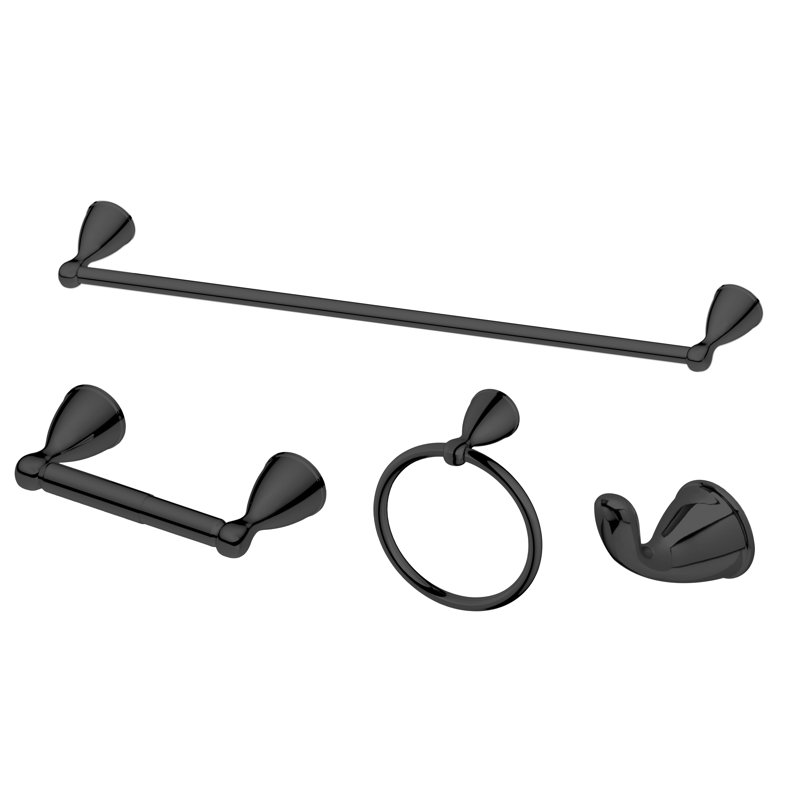 4 - Piece Bathroom Hardware Set, Matte Black