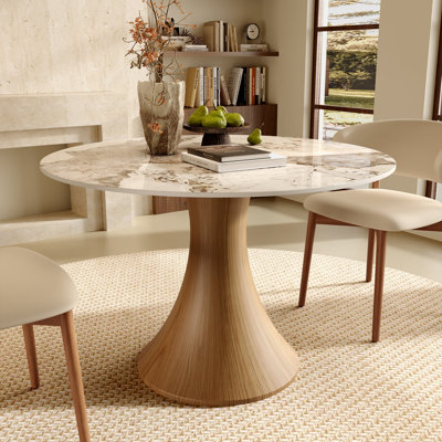 Mid-Century Modern Round Dining Table For 2-4