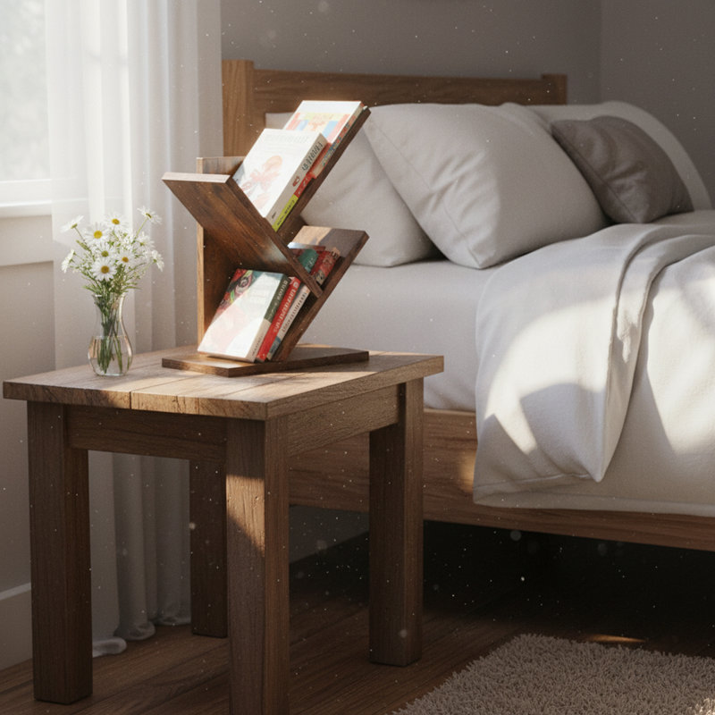 Rangement de bureau à 3 niveaux, Brun rustique