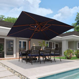 Epling 156'' x 120'' Rectangular Cantilever Umbrella with Crank Lift , Counter Weights Included