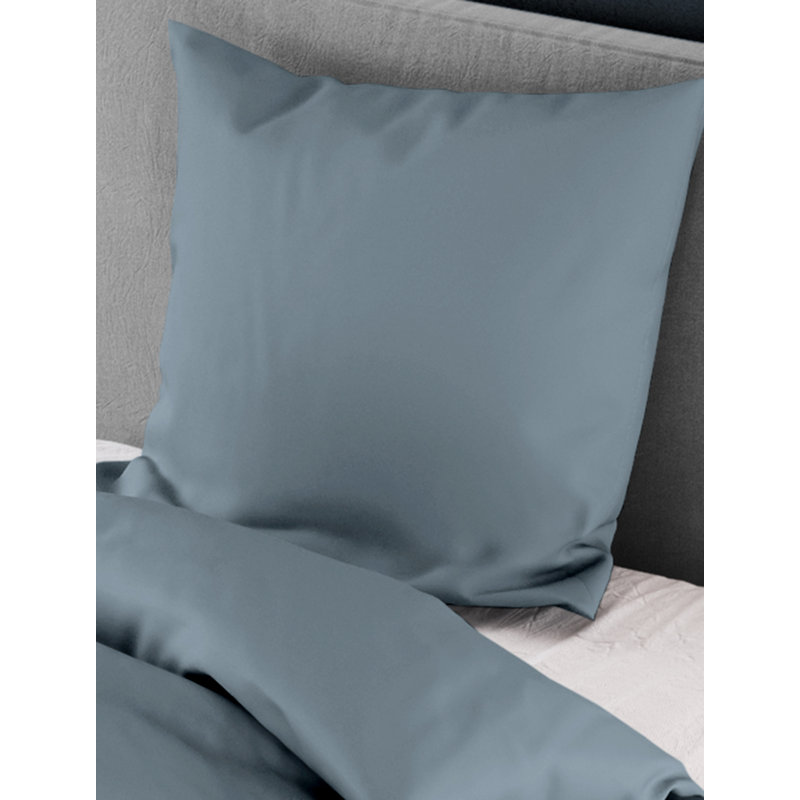 Cepeda Hypoallergenic Satin 206 TC Modern & Contemporary 2 Piece Duvet Cover Set, 220 x 240 cm + 2x 40 x 80 cm, Jeans