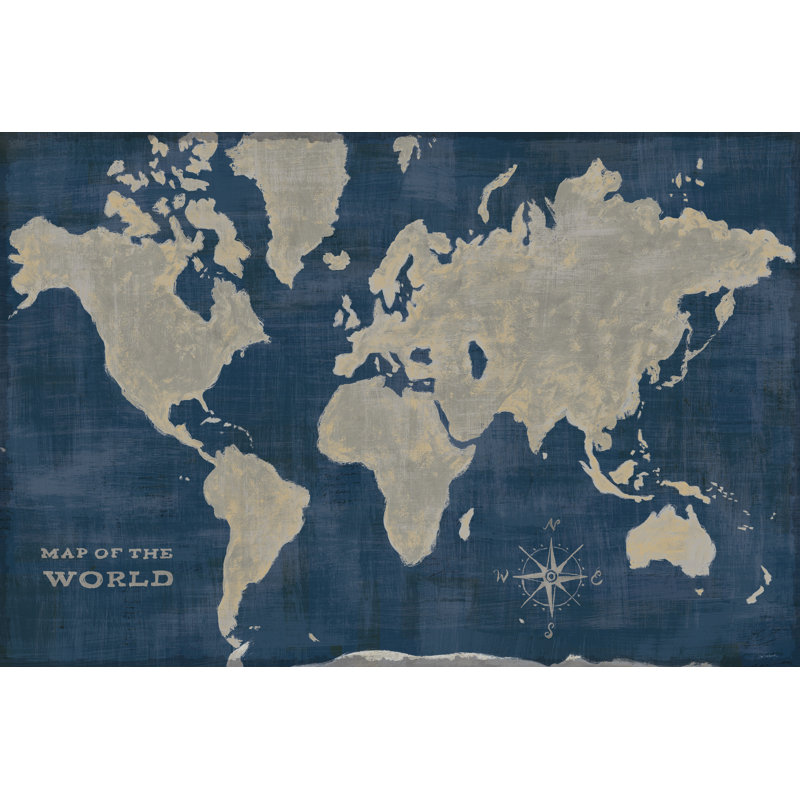 Collage de carte du monde profond, H 12 po x l 18 po x P 1,25 po
