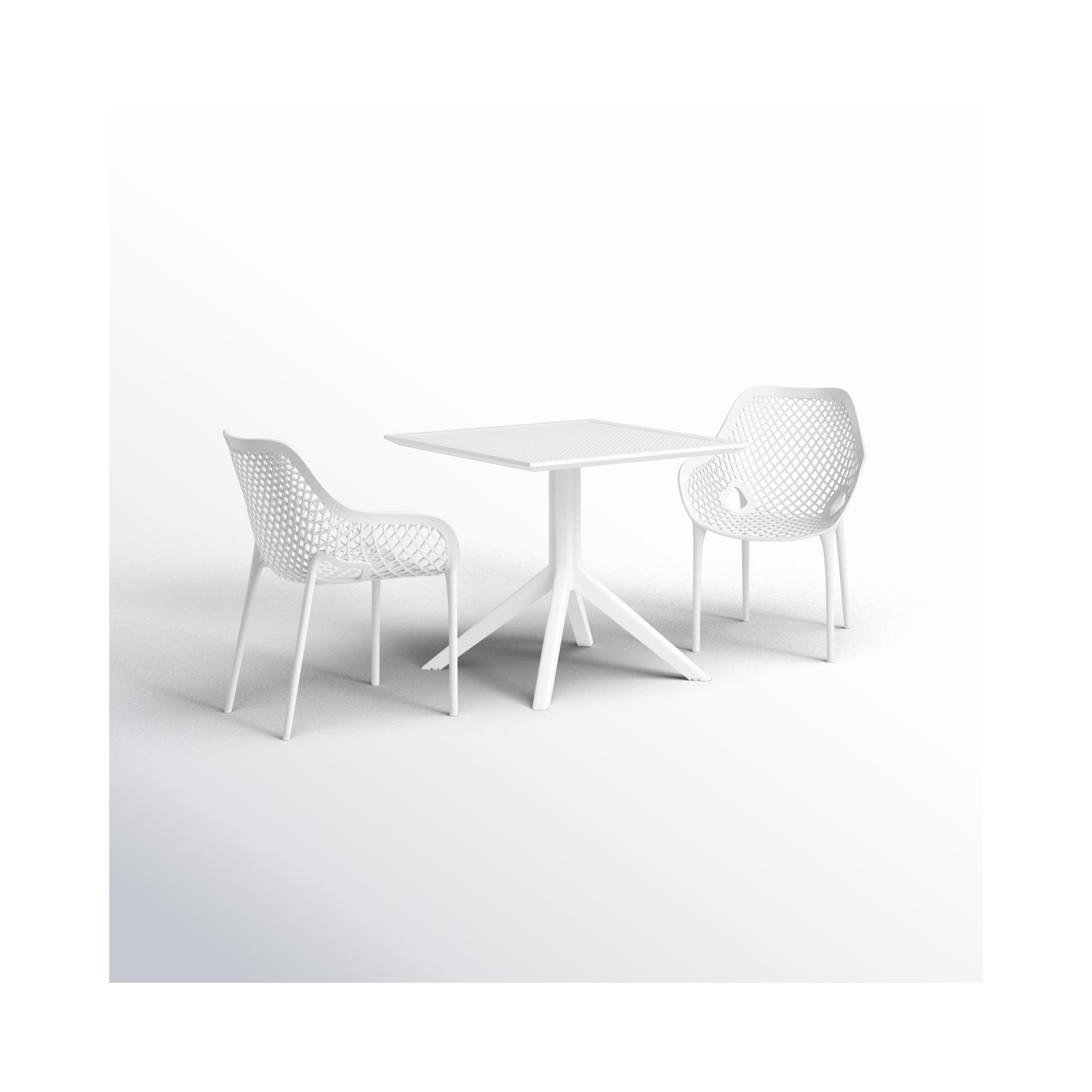 Farrah Square 2 - Person Bistro Set, White