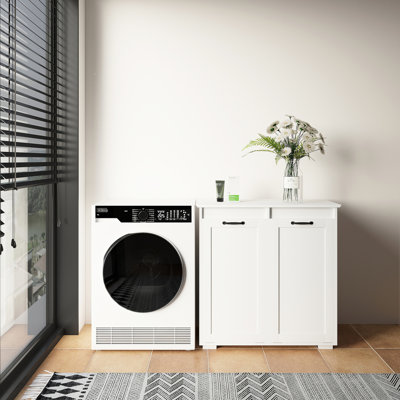 Armoire à lessive avec accès facile et sacs à doublure Hauteur 15,48 de largeur, panneau de particules, rangement durable