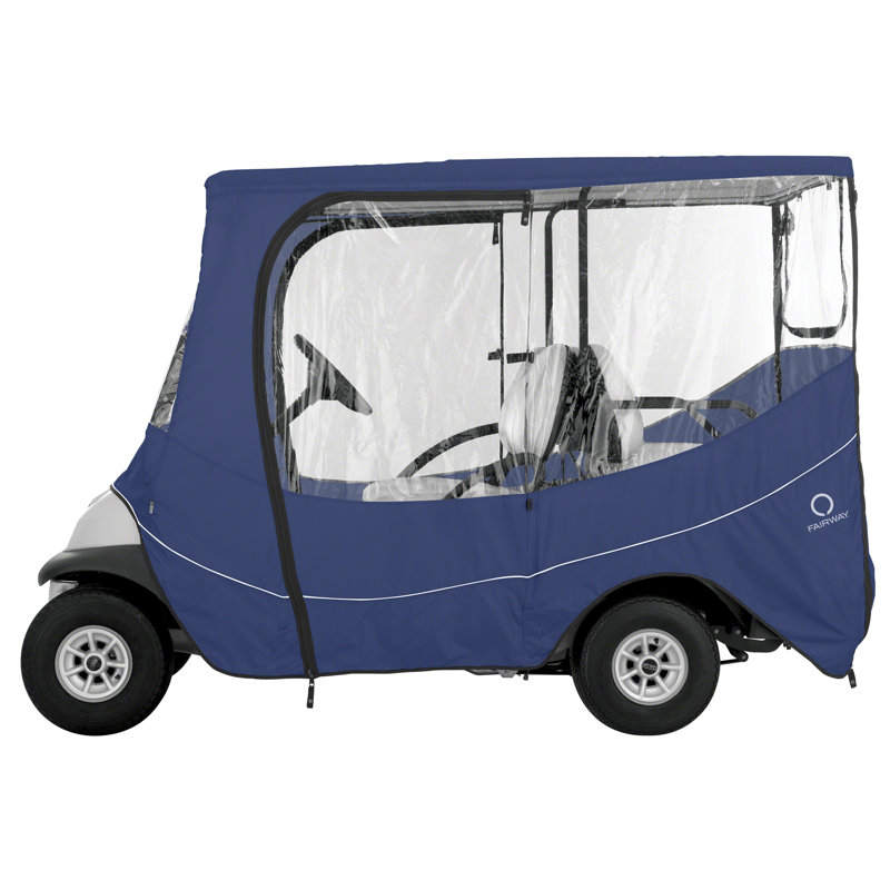 Fairway Zipper Mildew Resistant Golf Cart Cover By Classic Accessories, Long, Navy