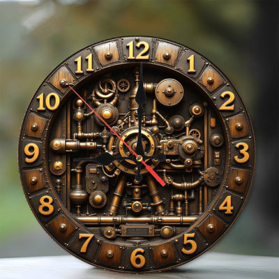 Horloge murale 10 po MDF avec mouvement à quartz silencieux et crochet