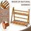 Étagère de rangement pliable en bambou à 2 niveaux pour support de pot de fleurs pour la maison et le salon
