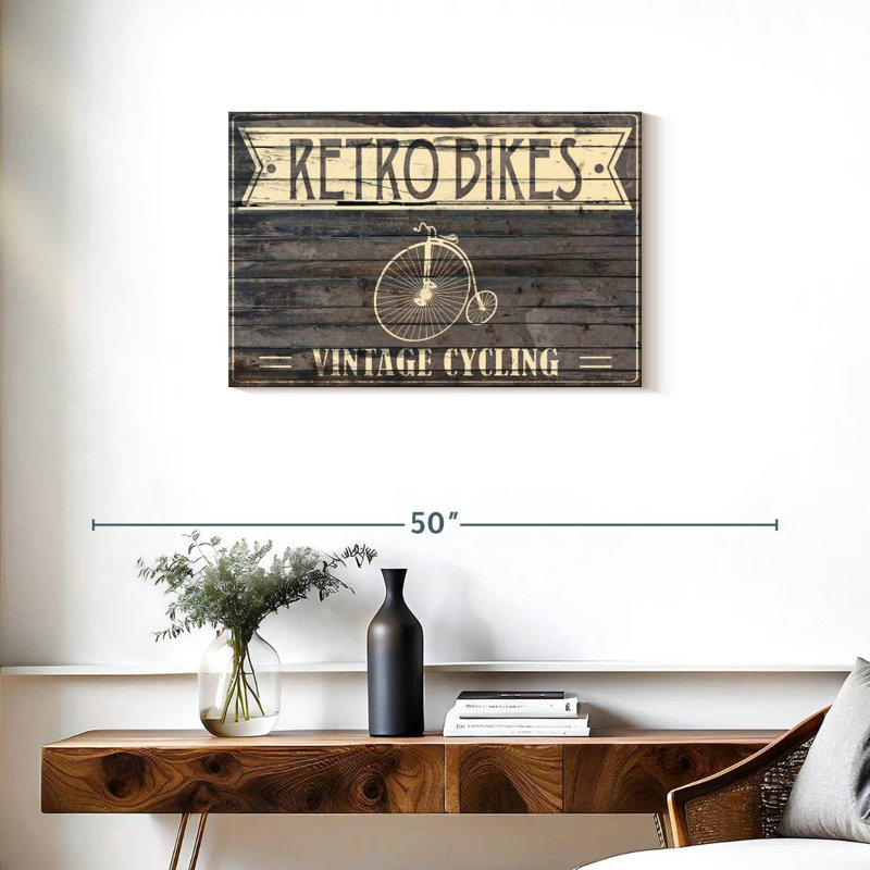 Retro Penny Farthing Bicycle II, 20" H x 30" W